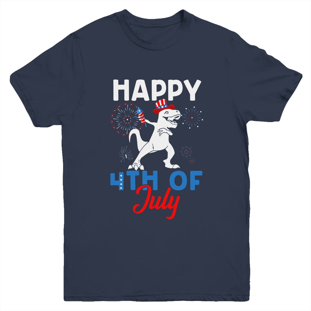 Happy 4th Of July T Rex Patriotic Funny Boys Kids Youth Shirt | siriusteestore