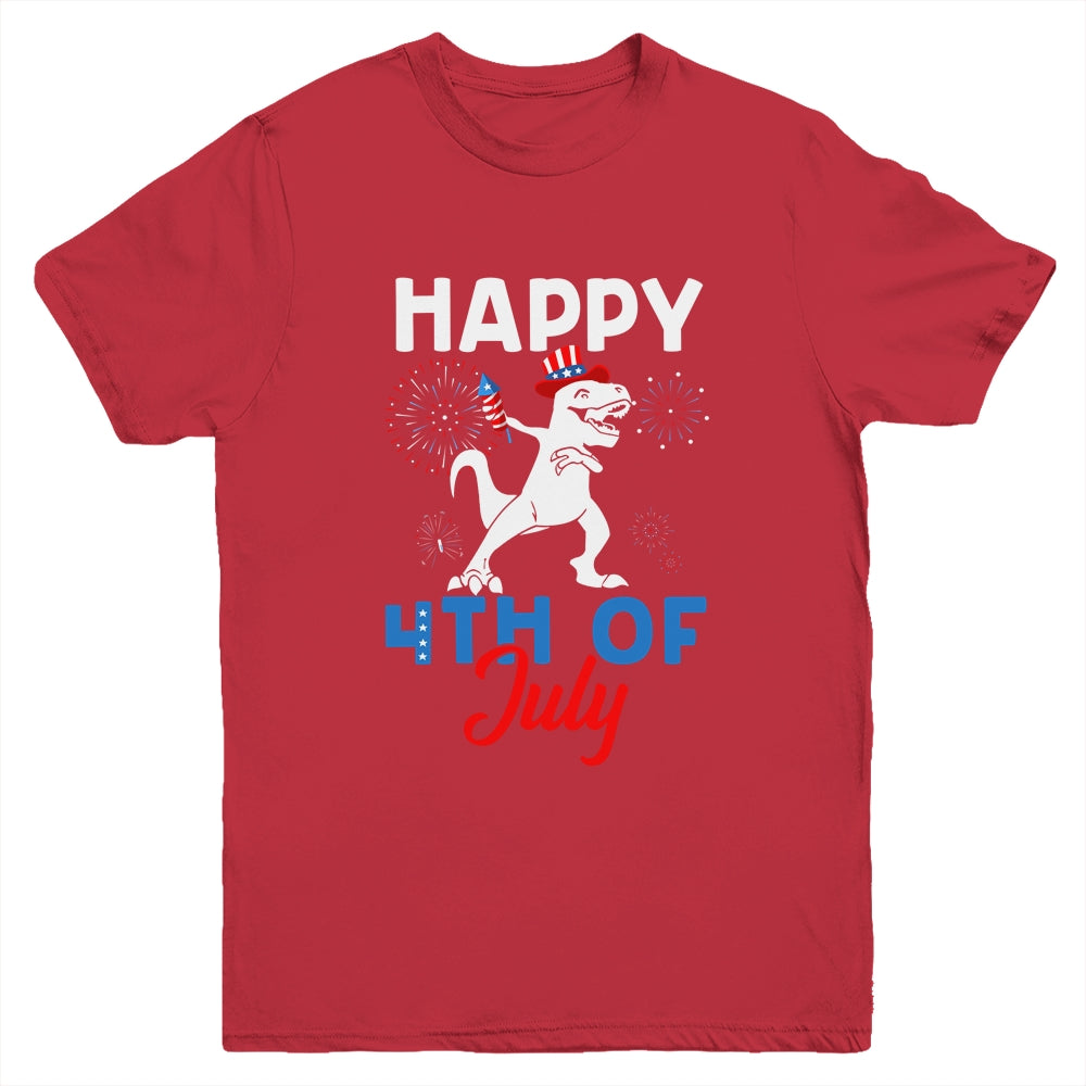 Happy 4th Of July T Rex Patriotic Funny Boys Kids Youth Shirt | siriusteestore