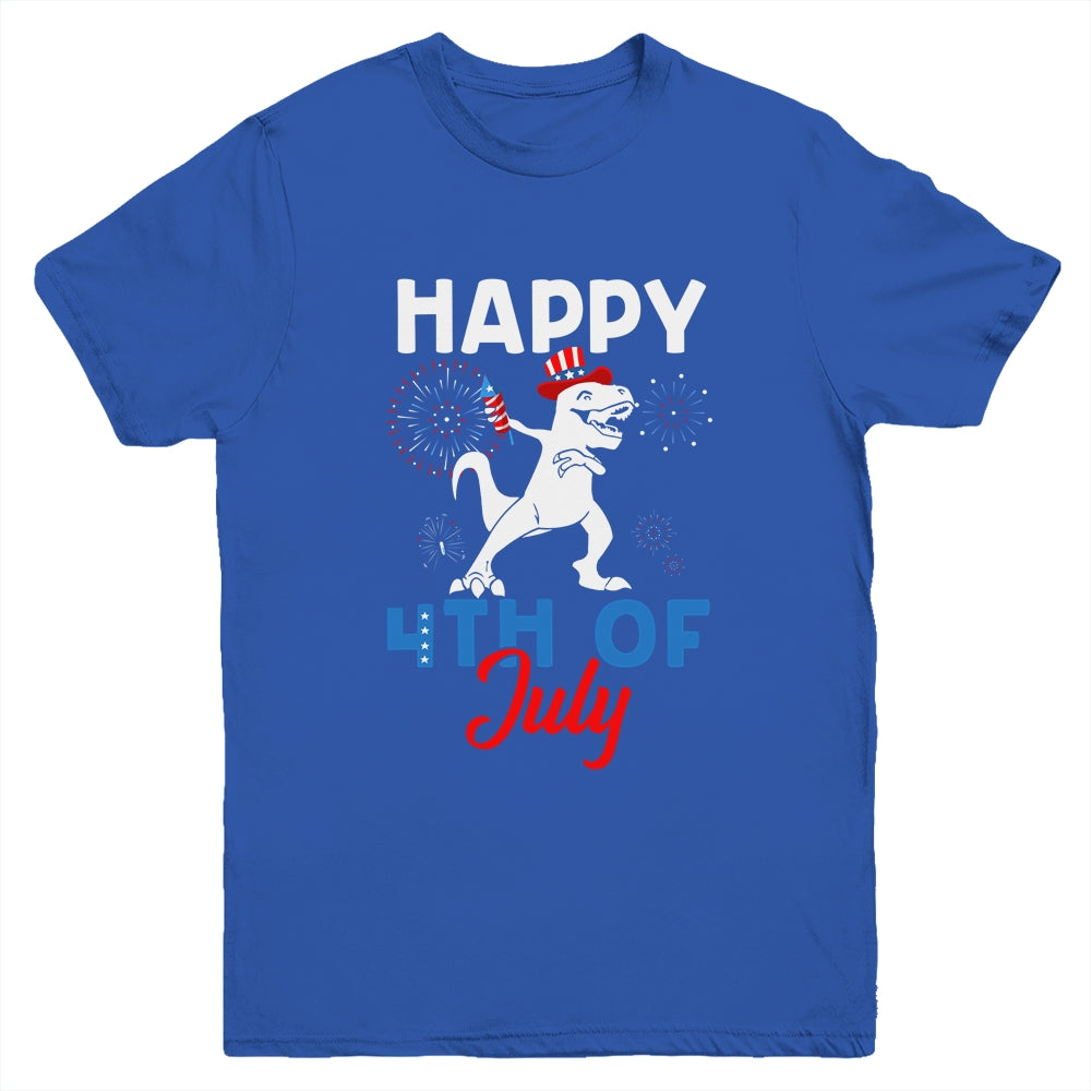 Happy 4th Of July T Rex Patriotic Funny Boys Kids Youth Shirt | siriusteestore