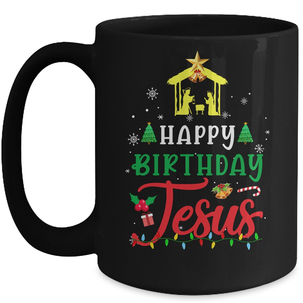Happy Birthday Jesus Christmas Xmas Family Holiday Mug | siriusteestore