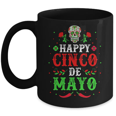 Happy Cinco de Mayo May 5th Colorful Mexican Party Skull Mug | siriusteestore