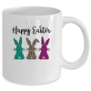 Happy Easter Buffalo Plaid Leopard Print Easter Bunnies Mug | siriusteestore