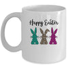 Happy Easter Buffalo Plaid Leopard Print Easter Bunnies Mug | siriusteestore
