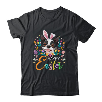 Happy Easter Bunny Boston Terrier Lovers With Easter Eggs Shirt & Tank Top | siriusteestore