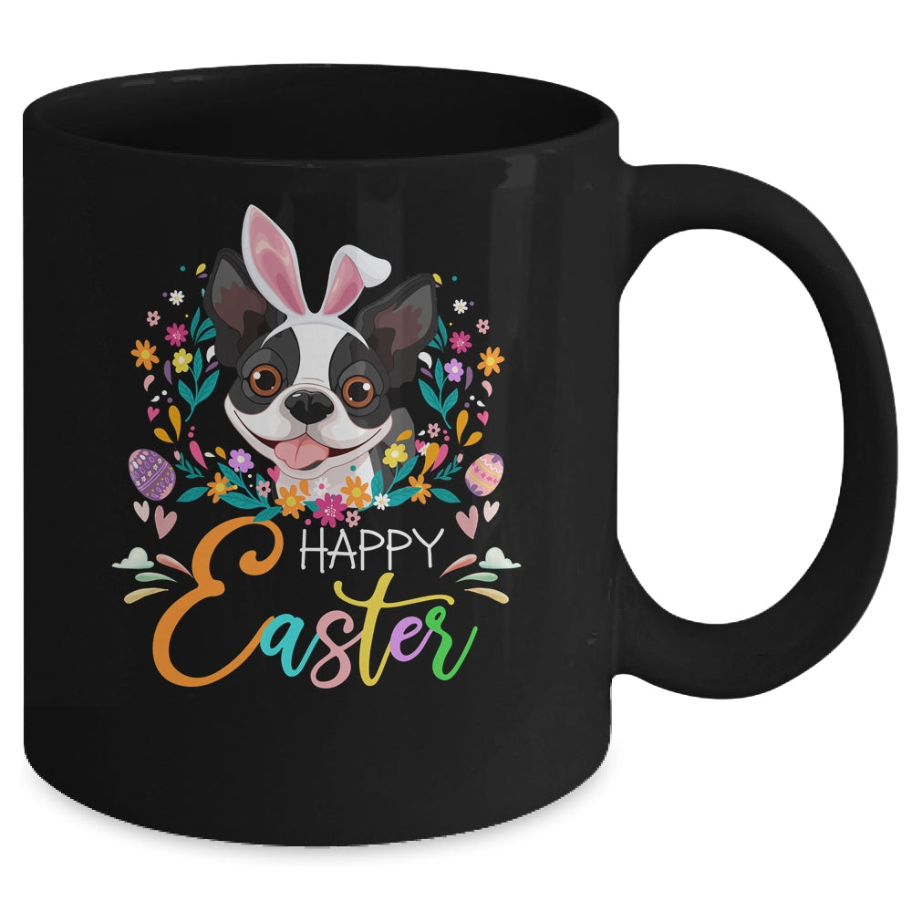 Happy Easter Bunny Boston Terrier Lovers With Easter Eggs Mug | siriusteestore