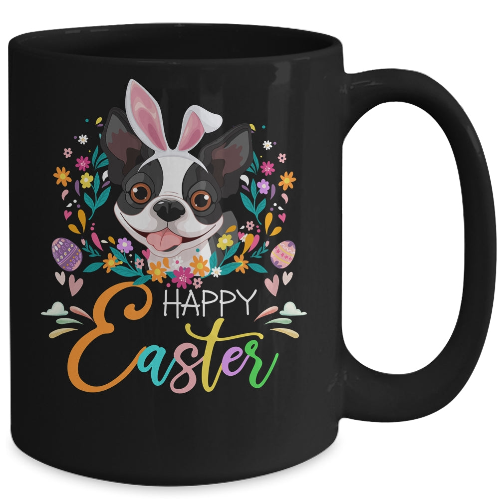 Happy Easter Bunny Boston Terrier Lovers With Easter Eggs Mug | siriusteestore