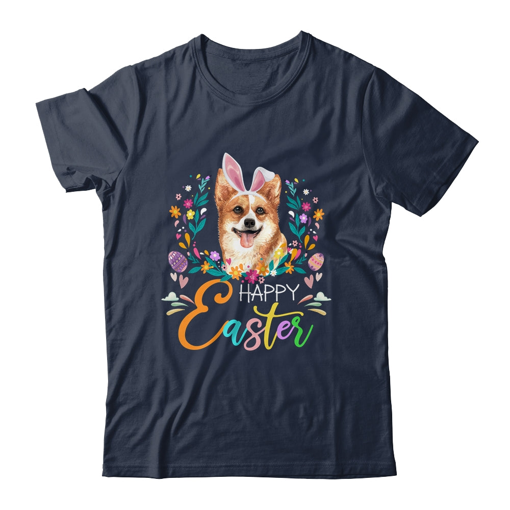 Happy Easter Bunny Corgi Lovers With Easter Eggs Shirt & Tank Top | siriusteestore