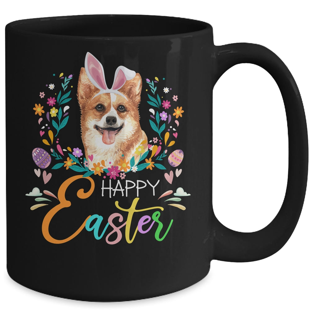 Happy Easter Bunny Corgi Lovers With Easter Eggs Mug | siriusteestore