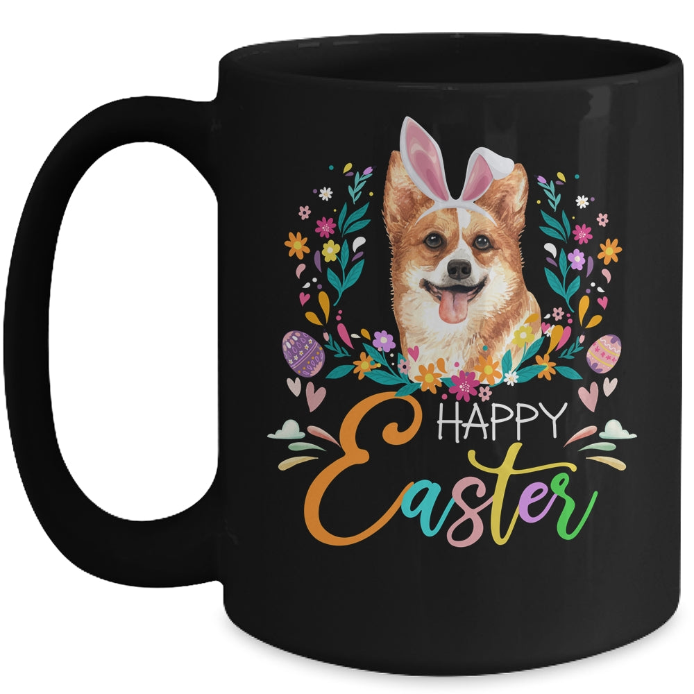 Happy Easter Bunny Corgi Lovers With Easter Eggs Mug | siriusteestore