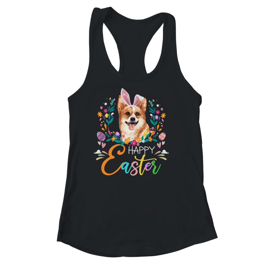 Happy Easter Bunny Corgi Lovers With Easter Eggs Shirt & Tank Top | siriusteestore