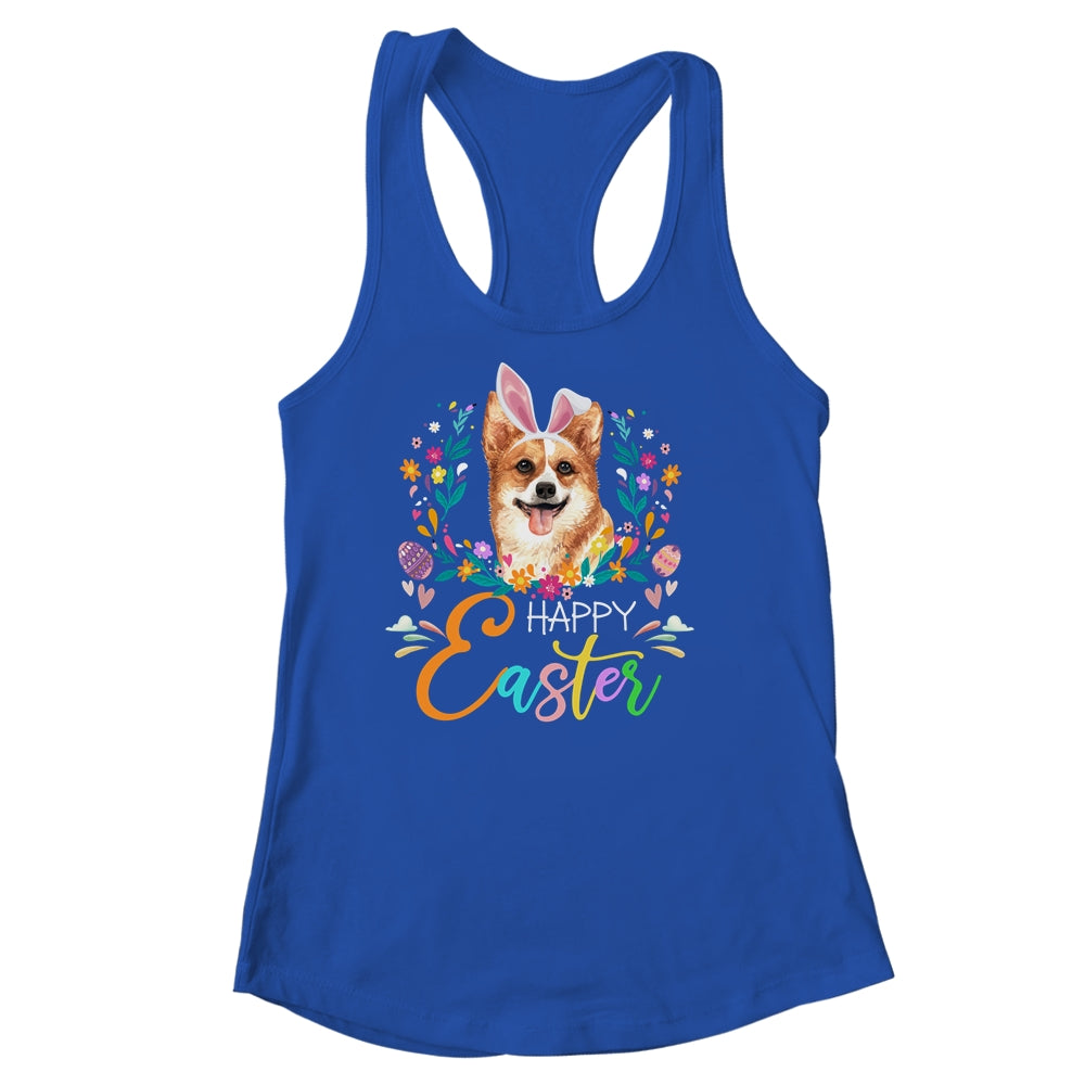 Happy Easter Bunny Corgi Lovers With Easter Eggs Shirt & Tank Top | siriusteestore