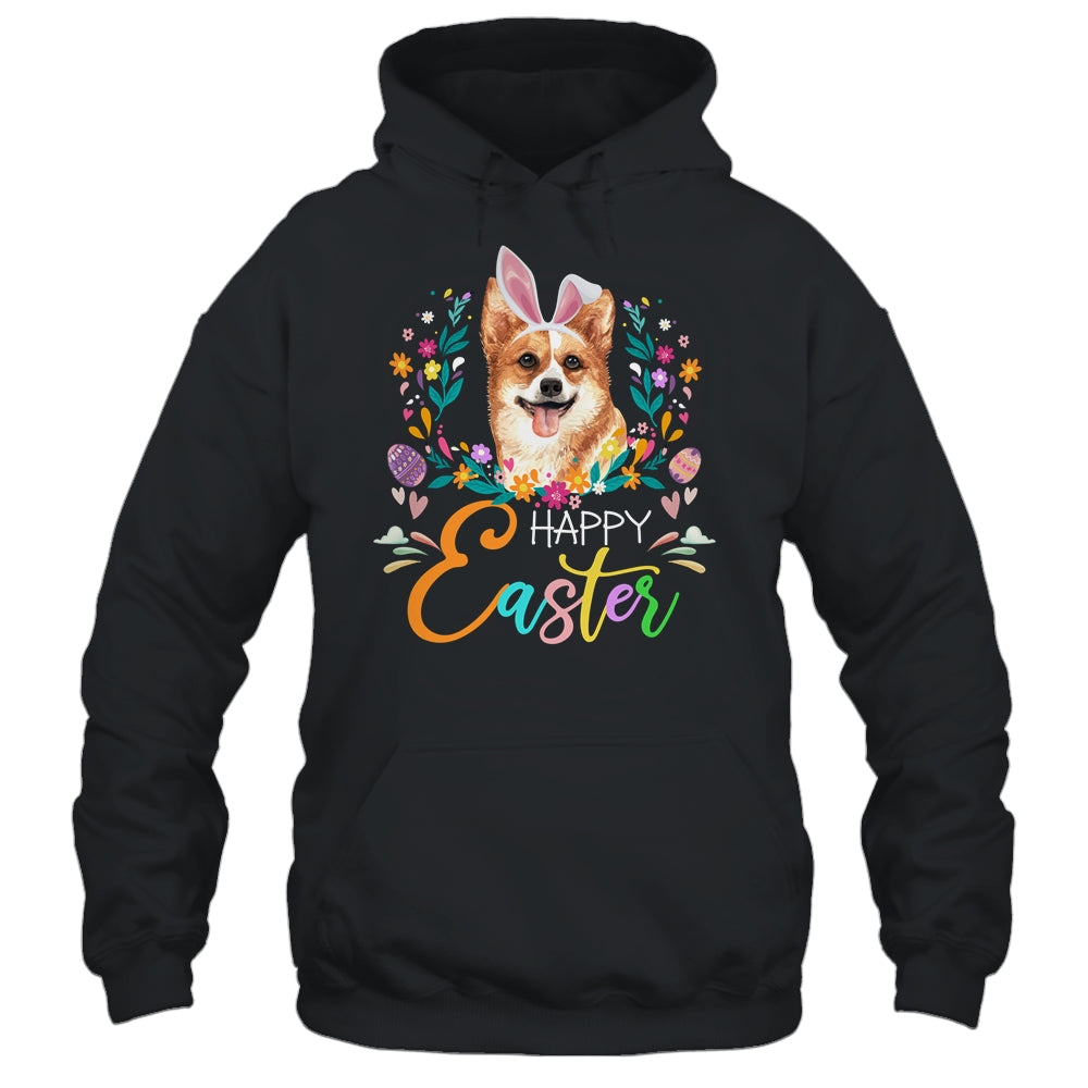 Happy Easter Bunny Corgi Lovers With Easter Eggs Shirt & Tank Top | siriusteestore