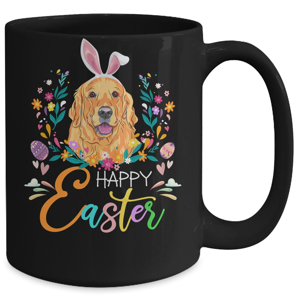 Happy Easter Bunny Golden Retriever Lovers With Easter Eggs Mug | siriusteestore