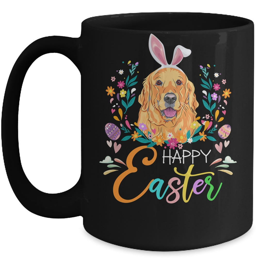 Happy Easter Bunny Golden Retriever Lovers With Easter Eggs Mug | siriusteestore
