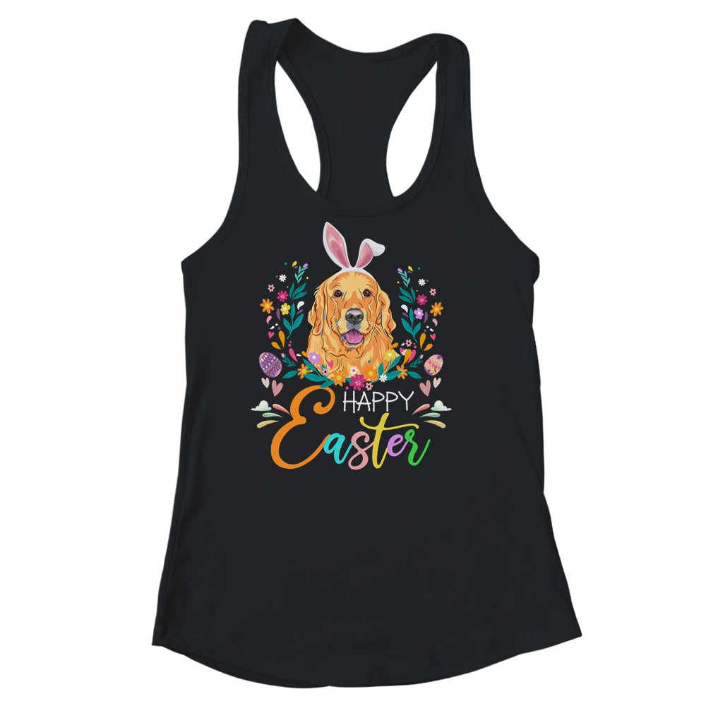 Happy Easter Bunny Golden Retriever Lovers With Easter Eggs Shirt & Tank Top | siriusteestore