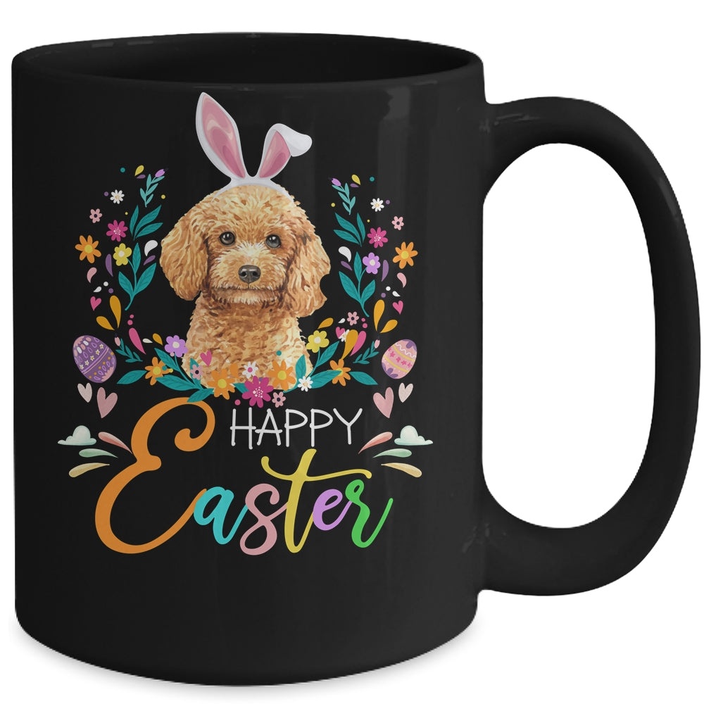 Happy Easter Bunny Poodle Lovers With Easter Eggs Mug | siriusteestore