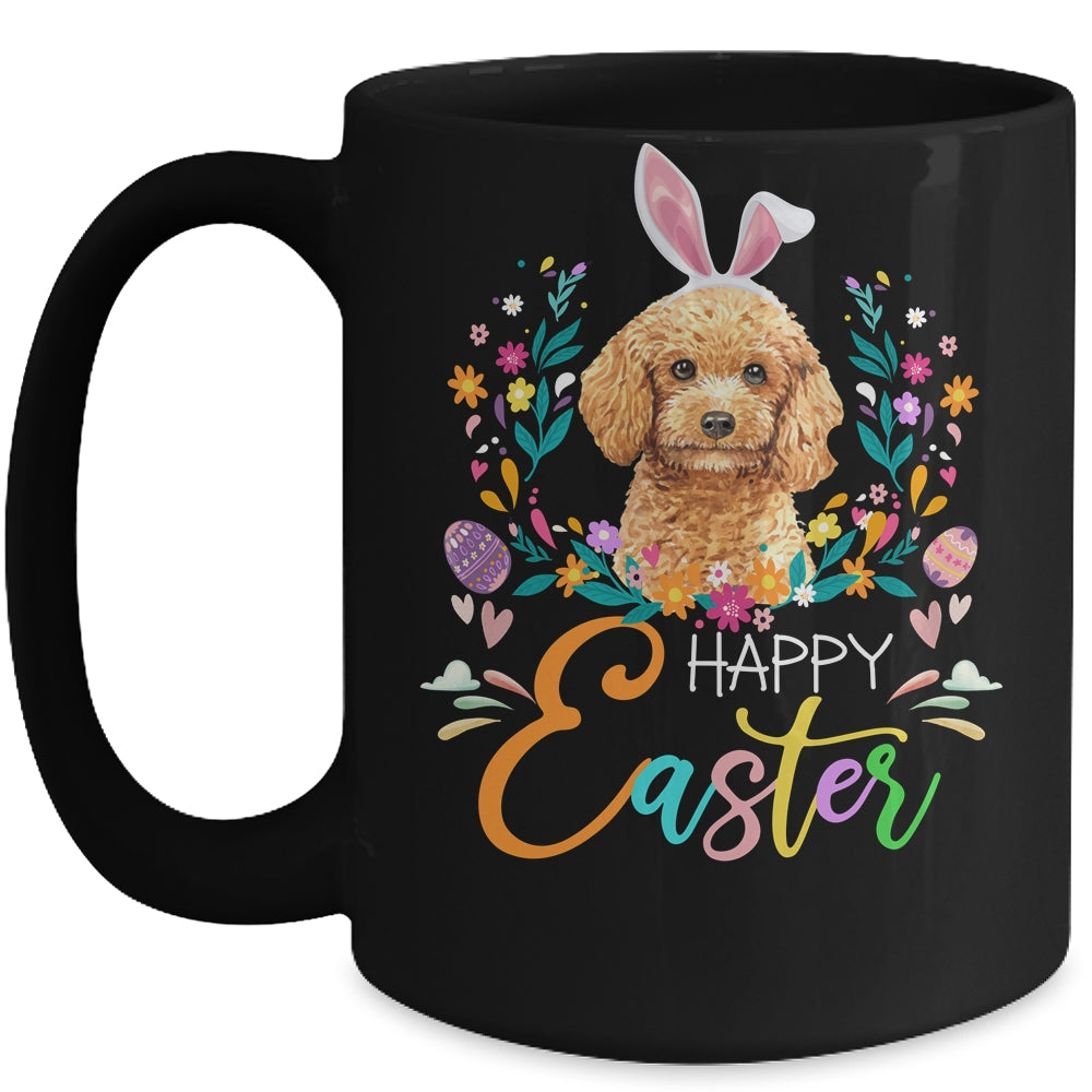 Happy Easter Bunny Poodle Lovers With Easter Eggs Mug | siriusteestore