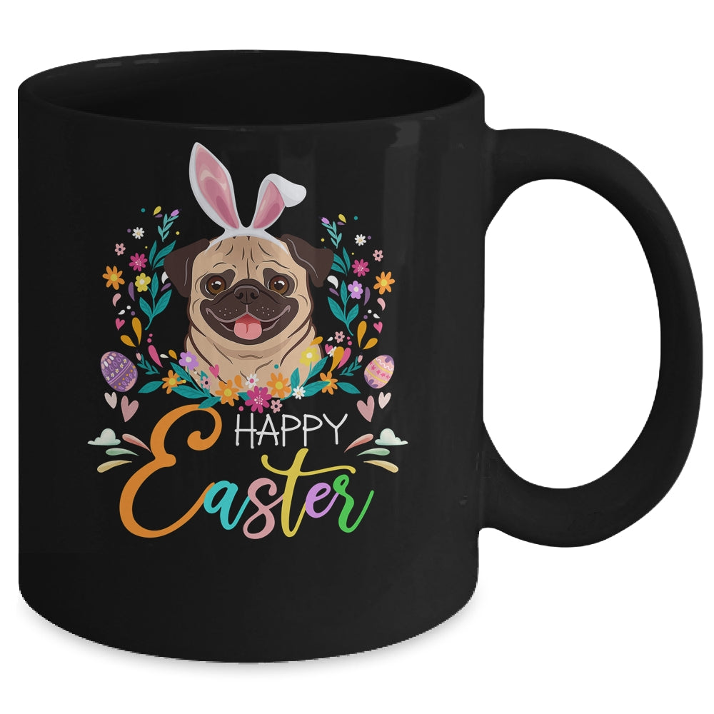 Happy Easter Bunny Pug Lovers With Easter Eggs Mug | siriusteestore