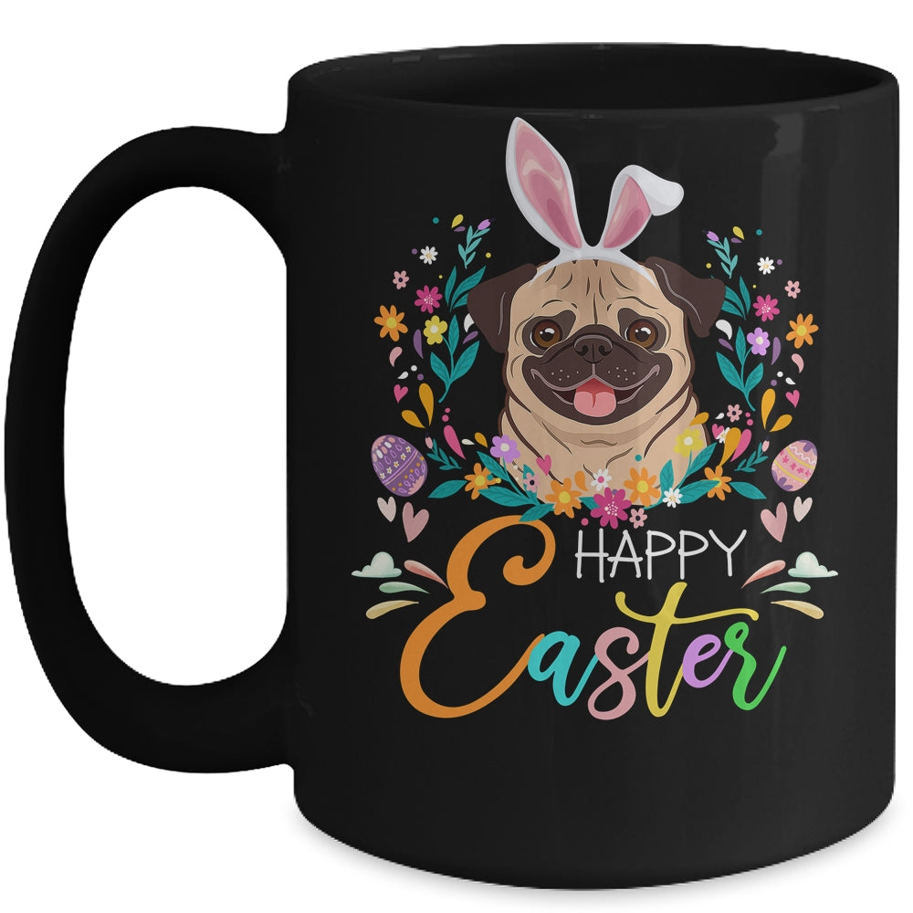 Happy Easter Bunny Pug Lovers With Easter Eggs Mug | siriusteestore