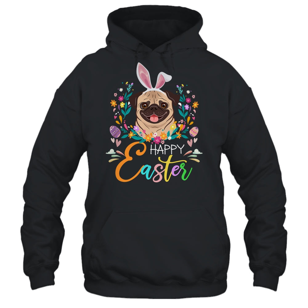 Happy Easter Bunny Pug Lovers With Easter Eggs Shirt & Tank Top | siriusteestore