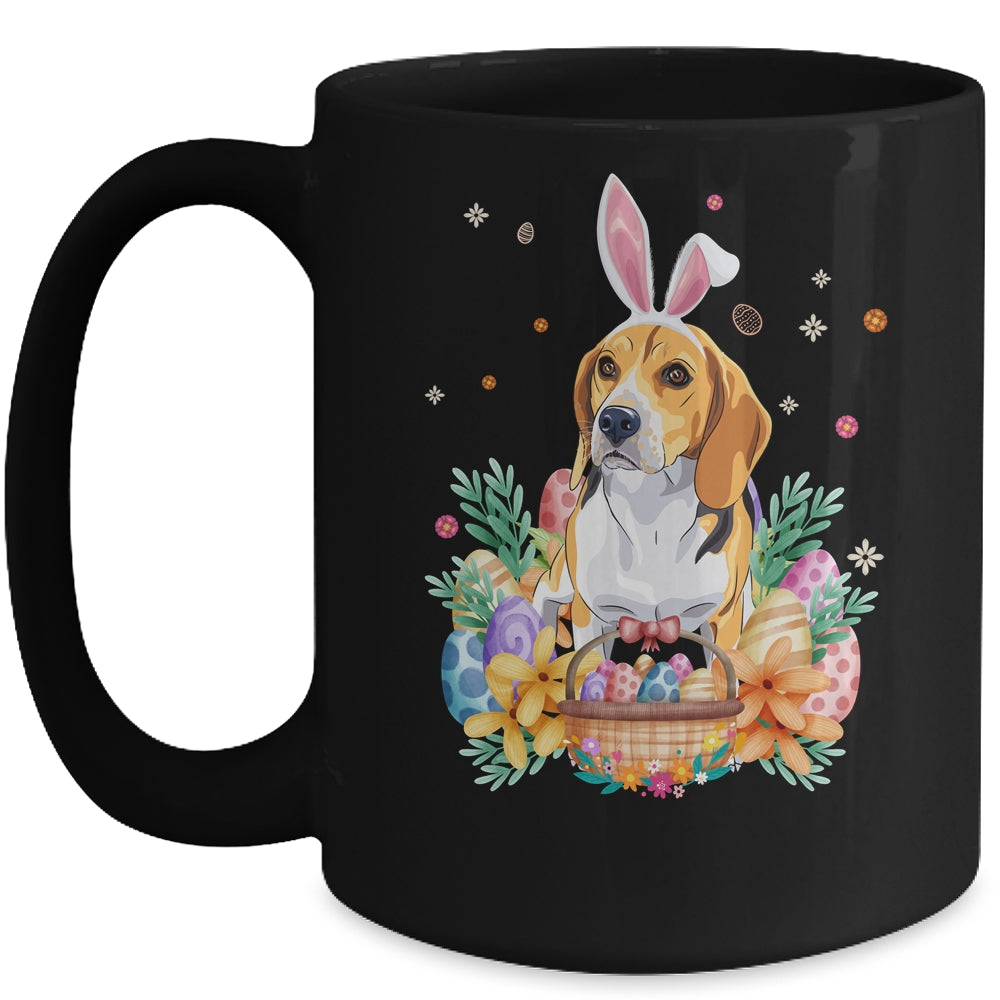 Happy Easter Cute Bunny Beagle Wearing Bunny Ears Mug | siriusteestore