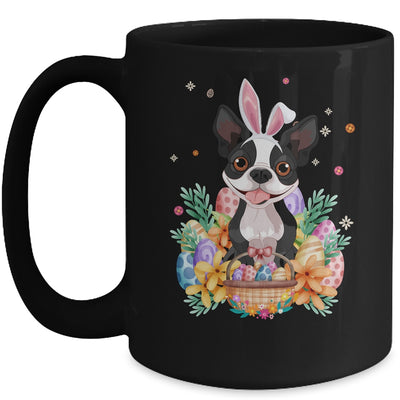 Happy Easter Cute Bunny Boston Terrier Wearing Bunny Ears Mug | siriusteestore