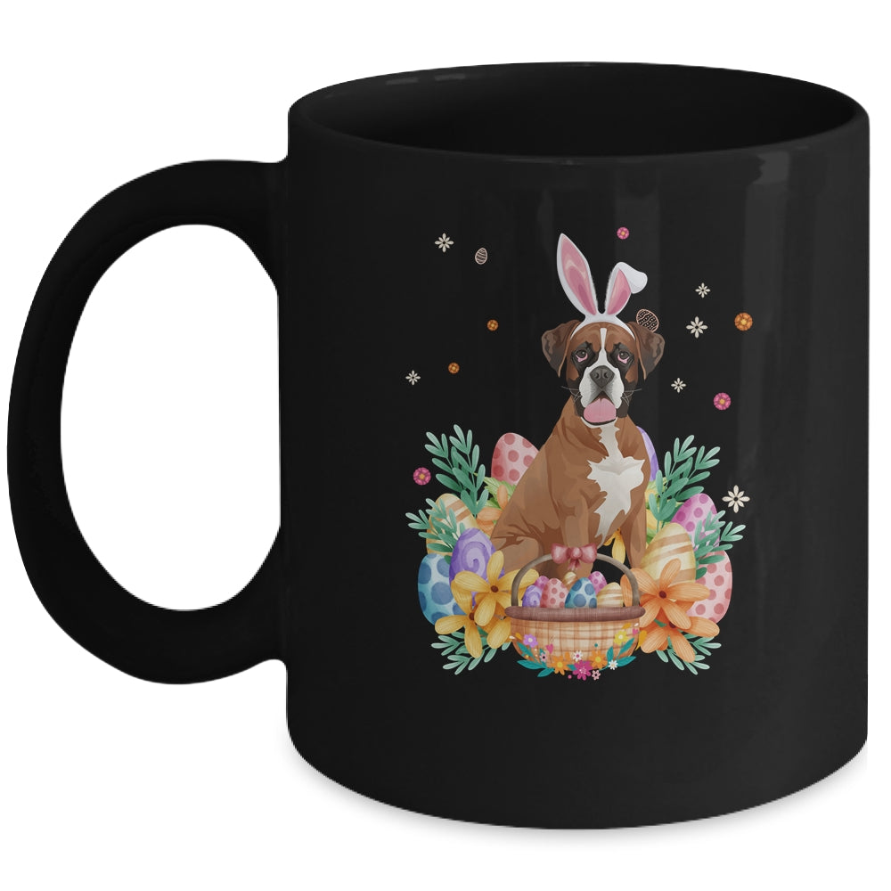 Happy Easter Cute Bunny Boxer Wearing Bunny Ears Mug | siriusteestore