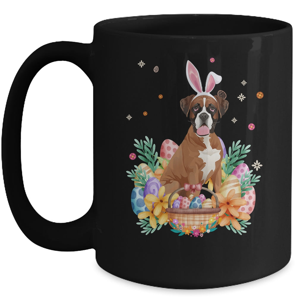 Happy Easter Cute Bunny Boxer Wearing Bunny Ears Mug | siriusteestore