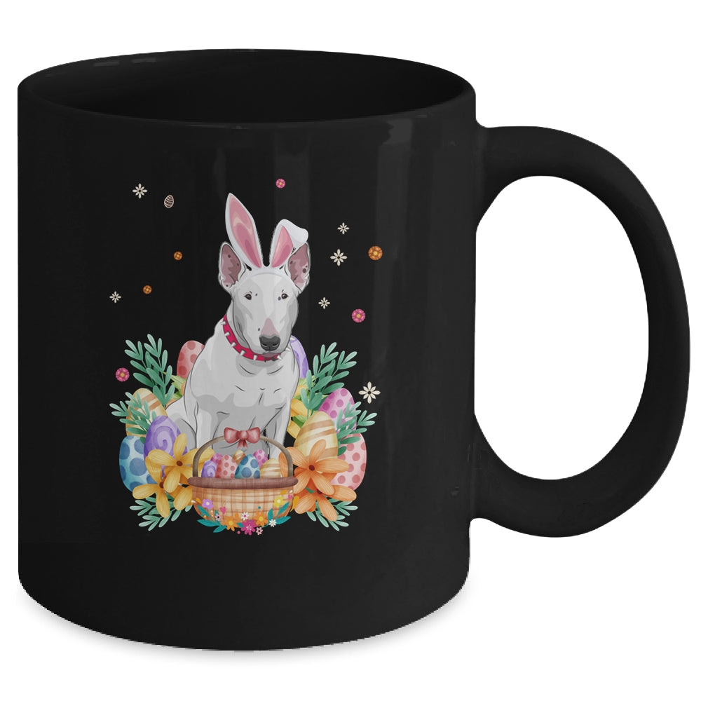 Happy Easter Cute Bunny Bull Terrier Wearing Bunny Ears Mug | siriusteestore