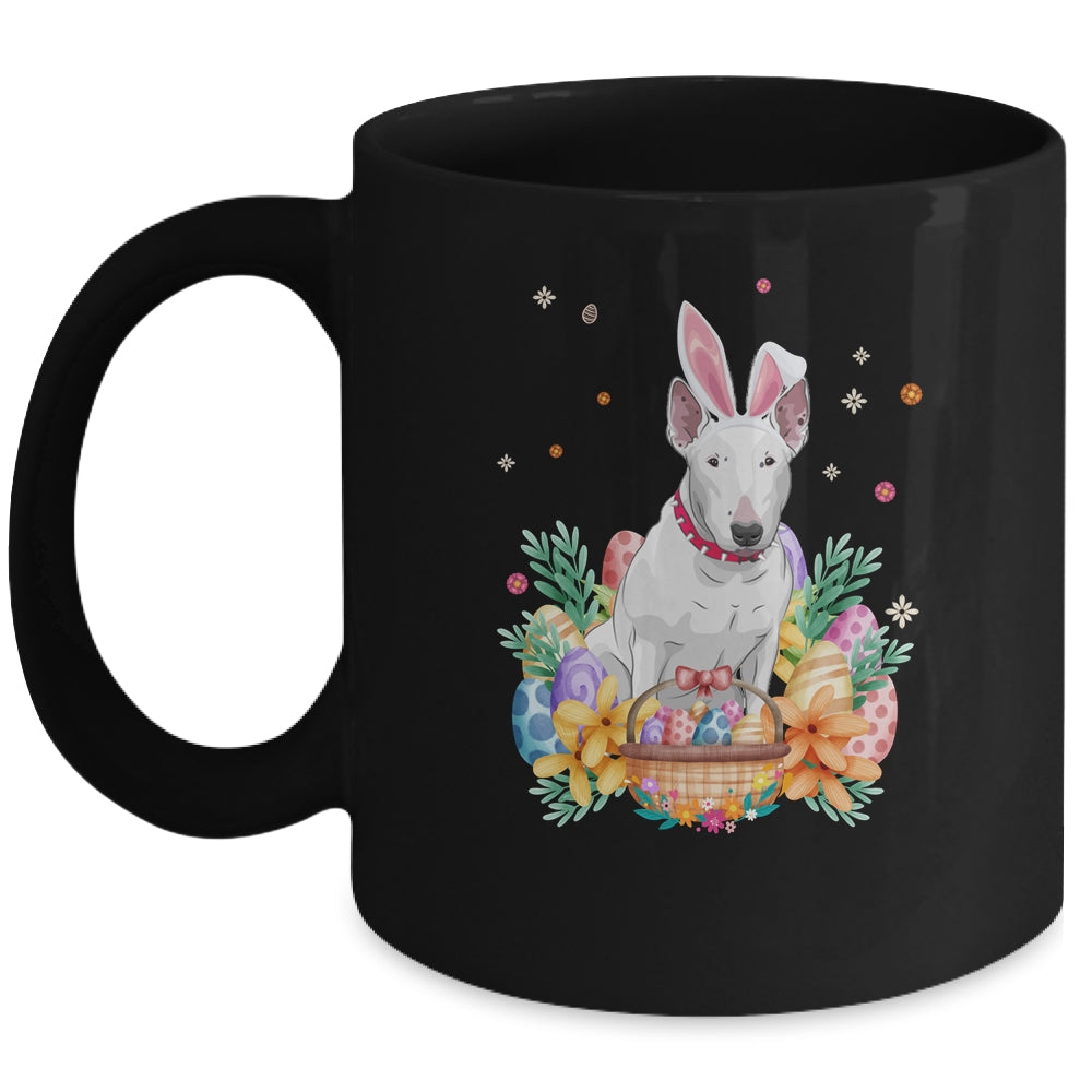 Happy Easter Cute Bunny Bull Terrier Wearing Bunny Ears Mug | siriusteestore