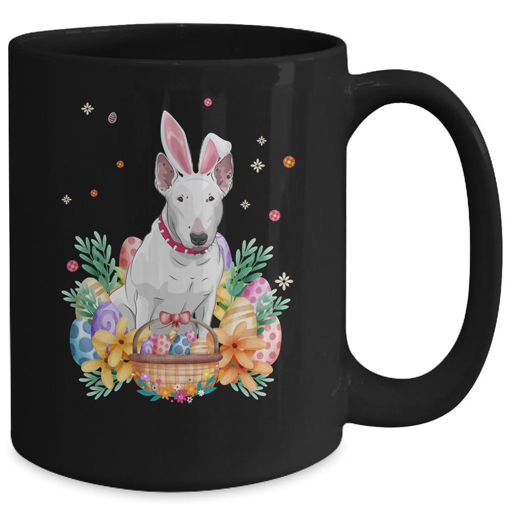 Happy Easter Cute Bunny Bull Terrier Wearing Bunny Ears Mug | siriusteestore