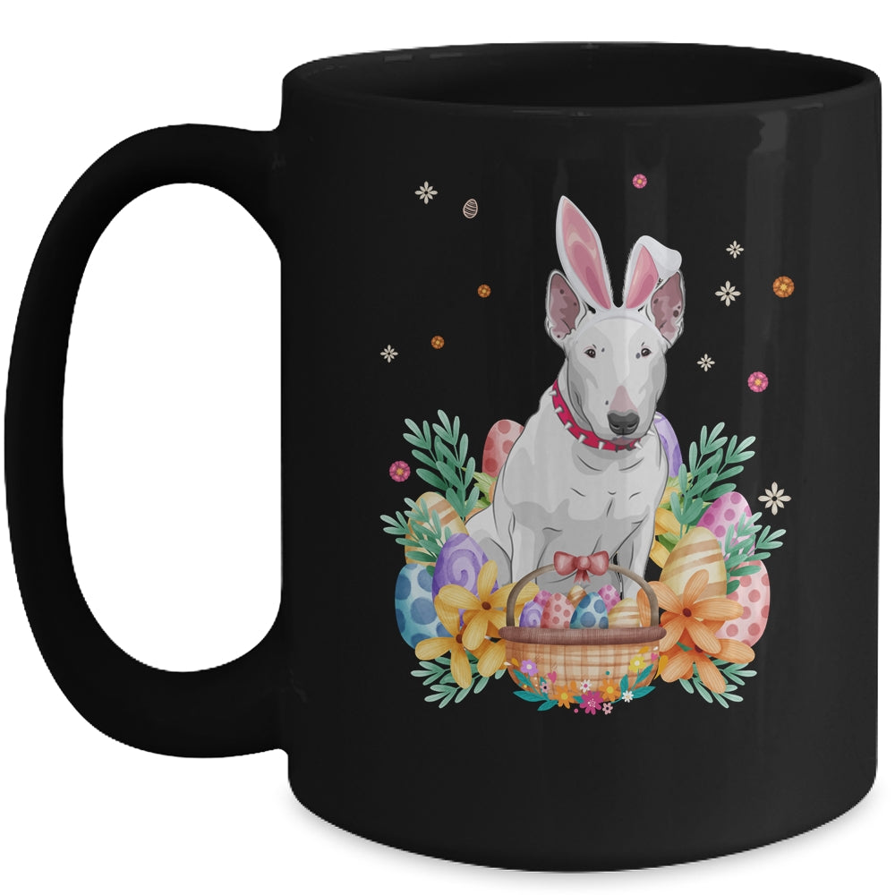 Happy Easter Cute Bunny Bull Terrier Wearing Bunny Ears Mug | siriusteestore