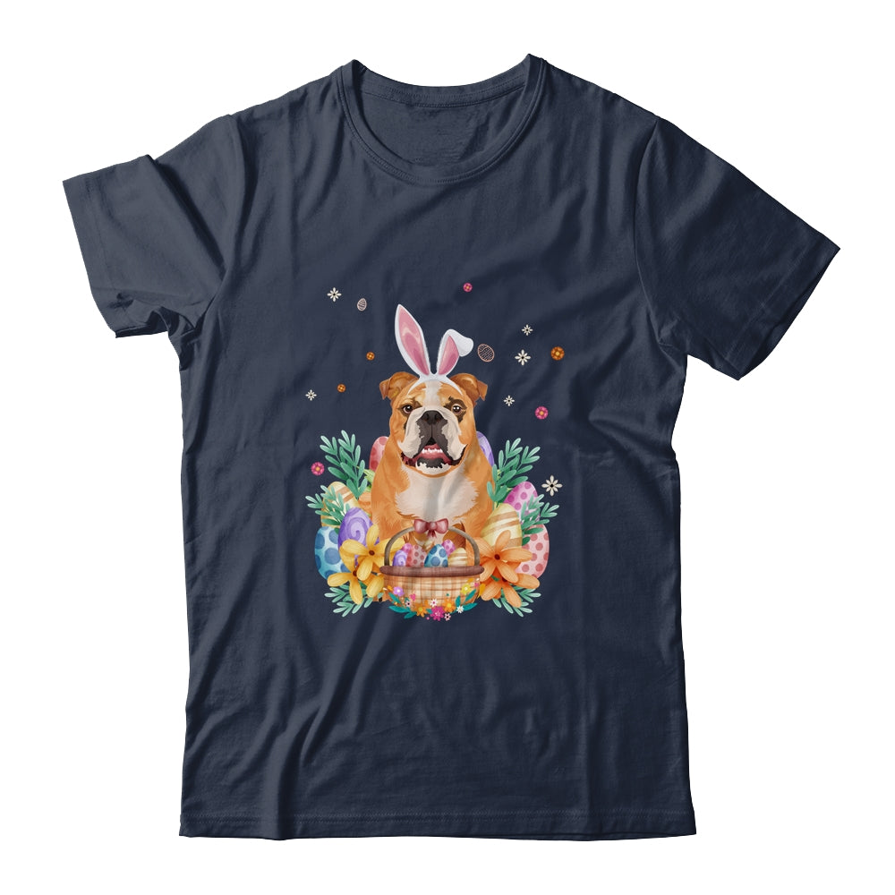 Happy Easter Cute Bunny Bulldog Wearing Bunny Ears Shirt & Hoodie | siriusteestore