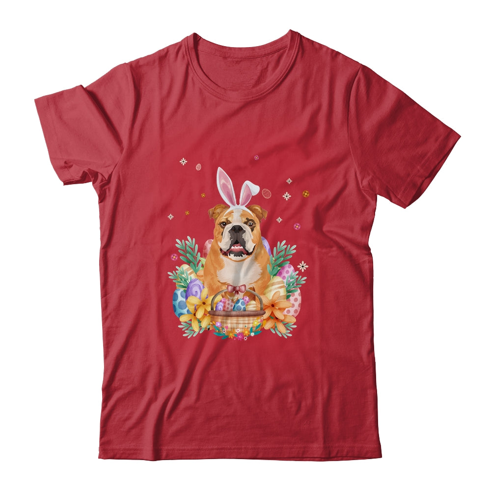 Happy Easter Cute Bunny Bulldog Wearing Bunny Ears Shirt & Hoodie | siriusteestore