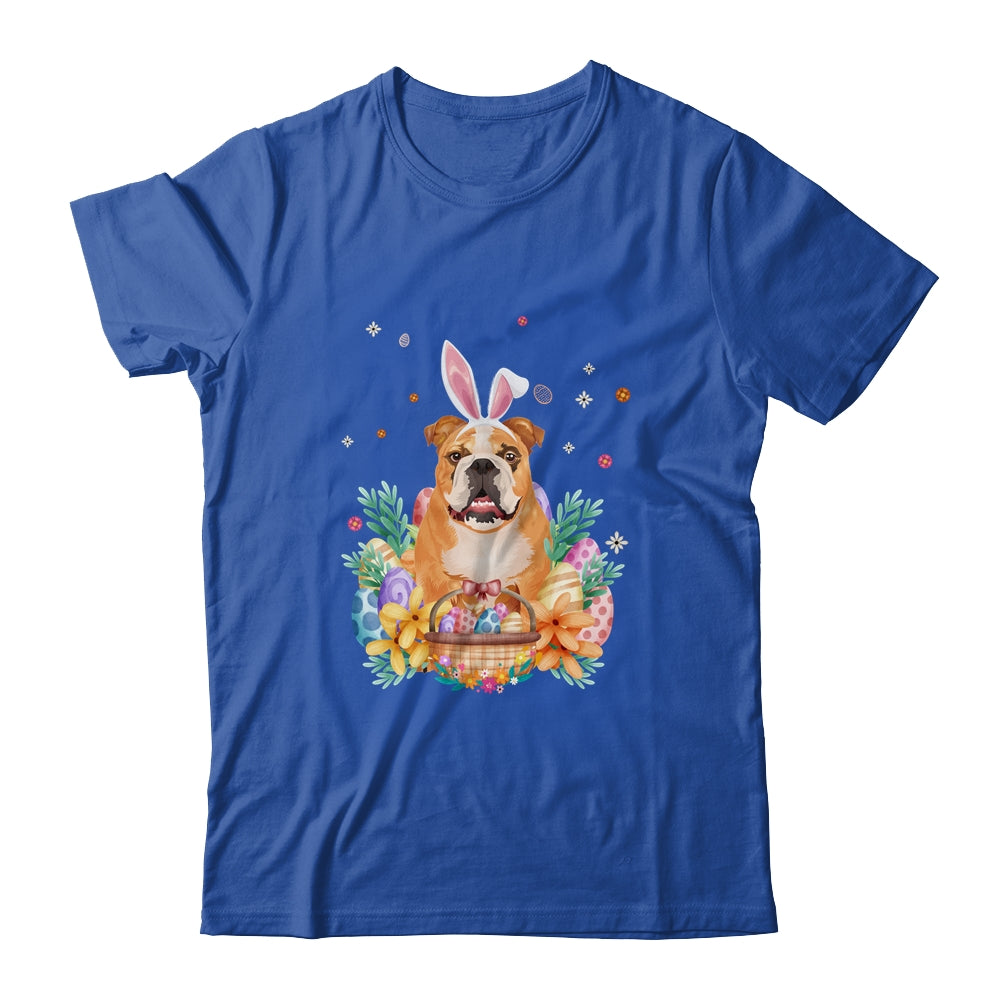 Happy Easter Cute Bunny Bulldog Wearing Bunny Ears Shirt & Hoodie | siriusteestore