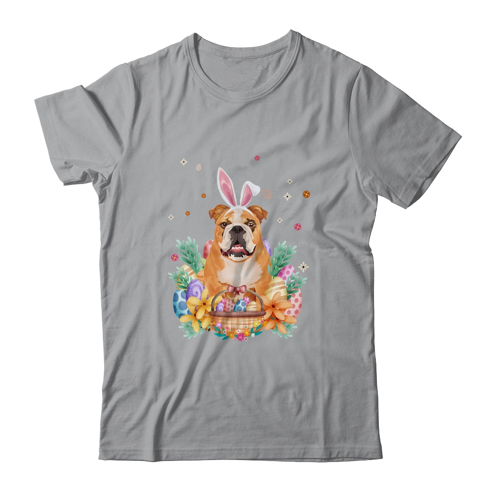 Happy Easter Cute Bunny Bulldog Wearing Bunny Ears Shirt & Hoodie | siriusteestore