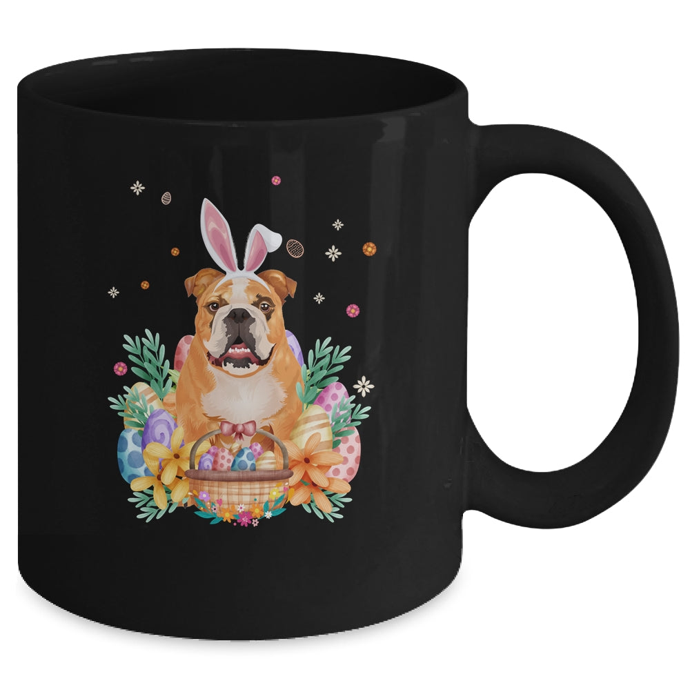 Happy Easter Cute Bunny Bulldog Wearing Bunny Ears Mug | siriusteestore