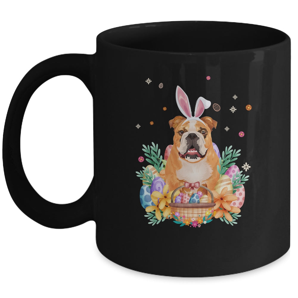 Happy Easter Cute Bunny Bulldog Wearing Bunny Ears Mug | siriusteestore