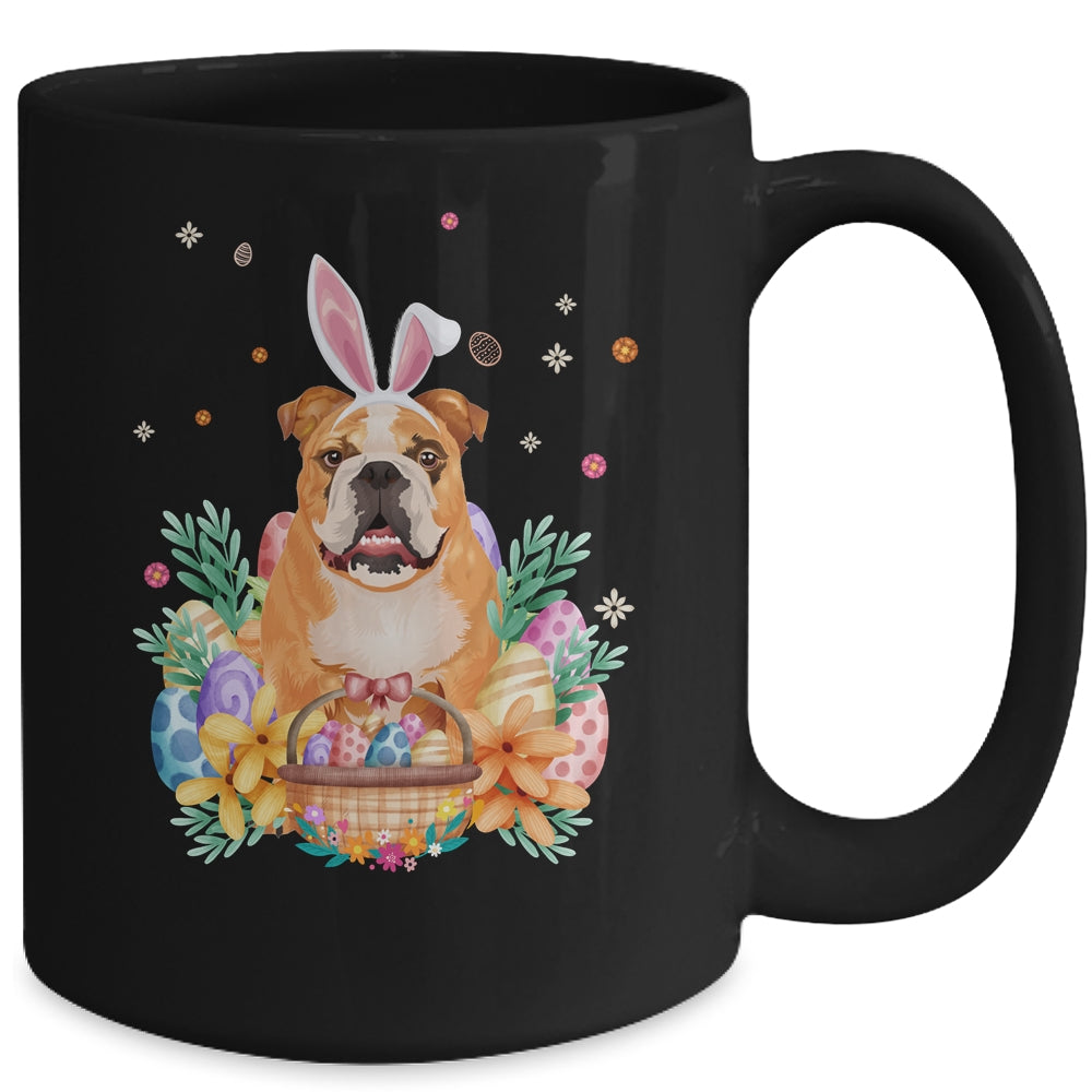 Happy Easter Cute Bunny Bulldog Wearing Bunny Ears Mug | siriusteestore