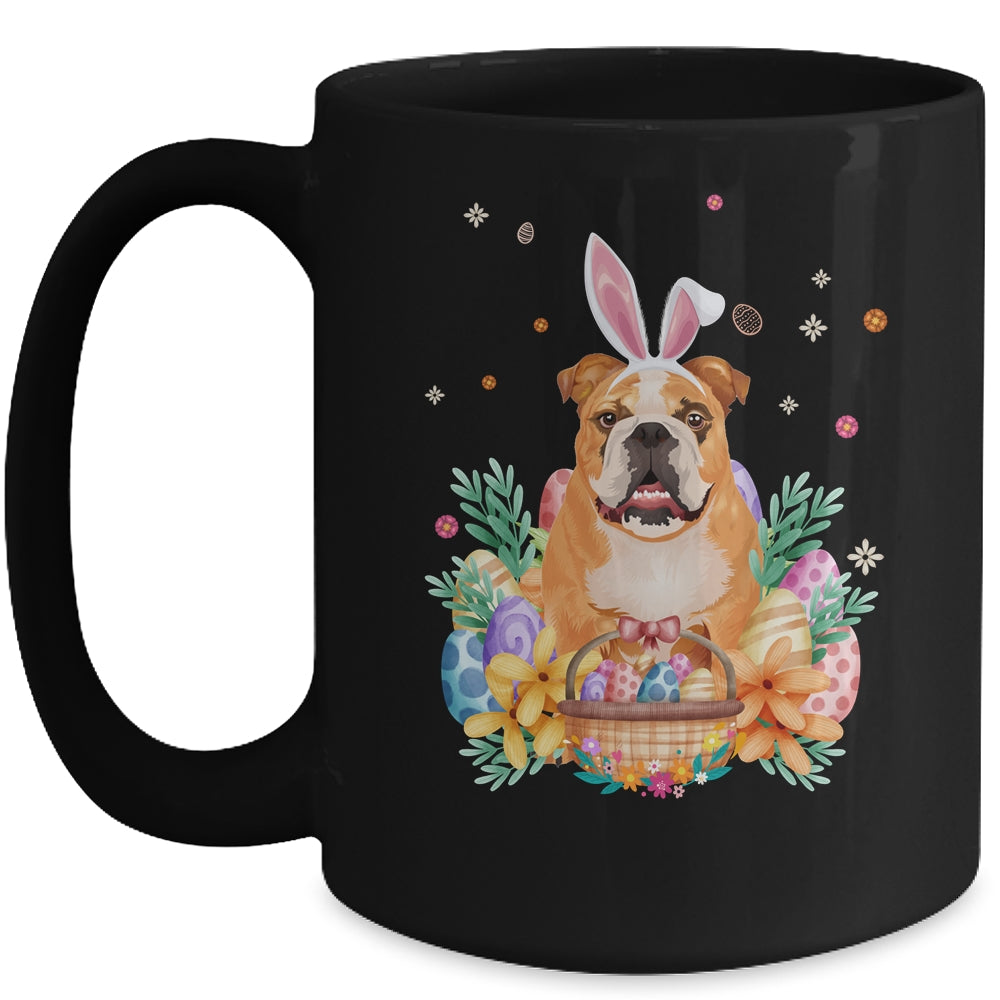 Happy Easter Cute Bunny Bulldog Wearing Bunny Ears Mug | siriusteestore