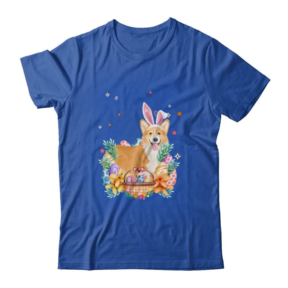 Happy Easter Cute Bunny Corgi Wearing Bunny Ears Shirt & Hoodie | siriusteestore