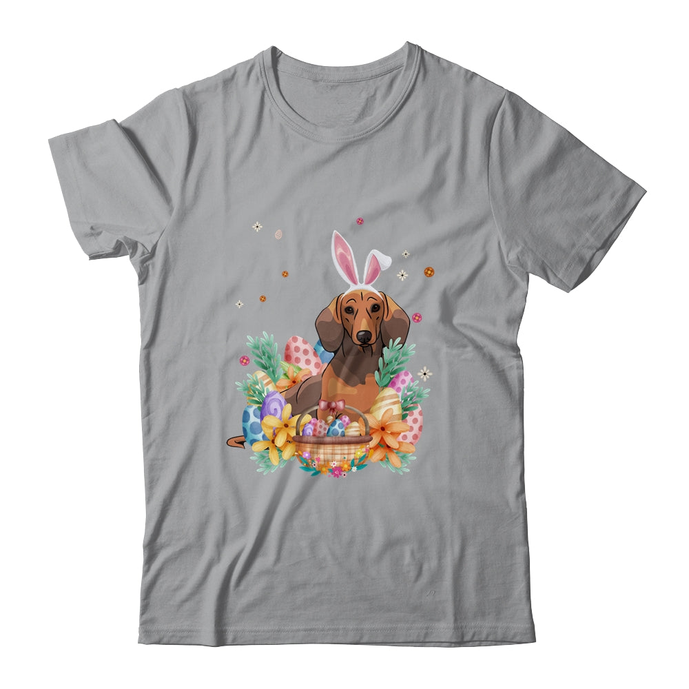 Happy Easter Cute Bunny Dachshund Wearing Bunny Ears Shirt & Hoodie | siriusteestore