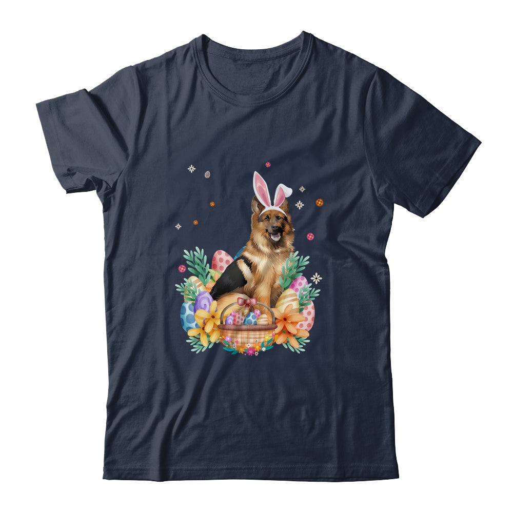 Happy Easter Cute Bunny German Shepherd Wearing Bunny Ears Shirt & Hoodie | siriusteestore