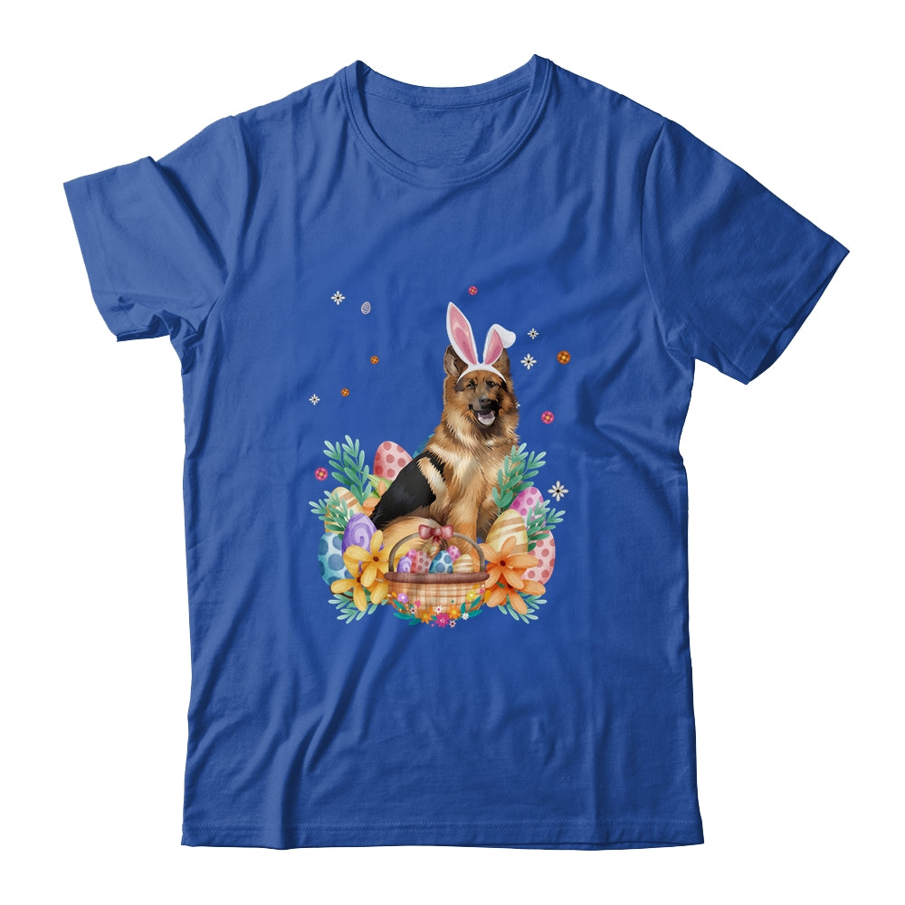 Happy Easter Cute Bunny German Shepherd Wearing Bunny Ears Shirt & Hoodie | siriusteestore