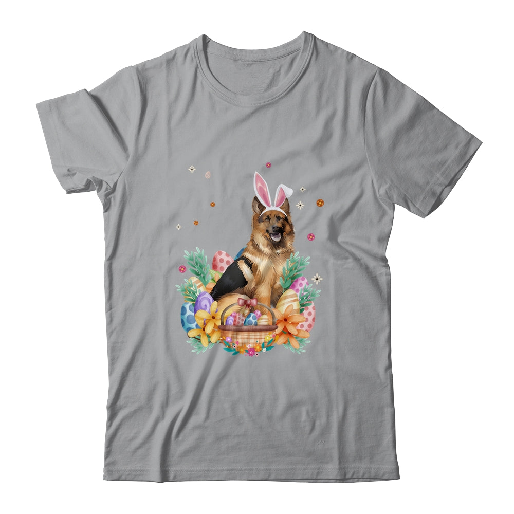 Happy Easter Cute Bunny German Shepherd Wearing Bunny Ears Shirt & Hoodie | siriusteestore