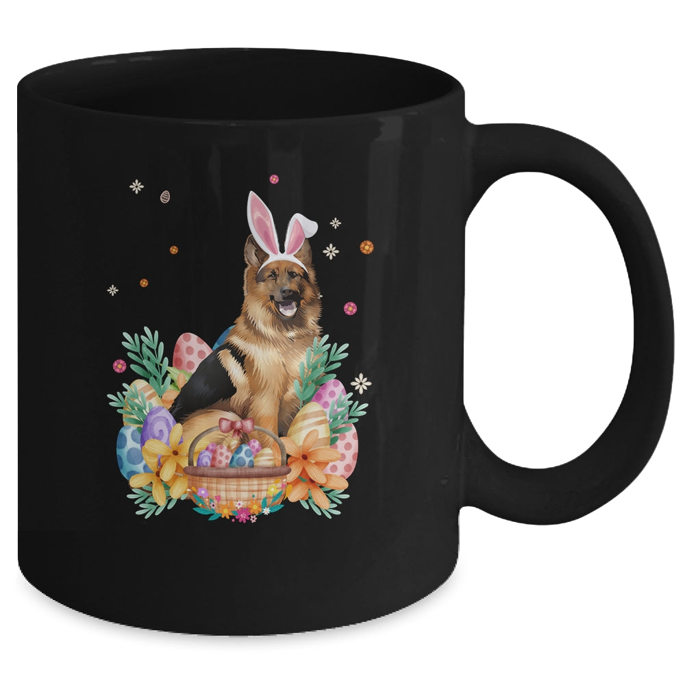 Happy Easter Cute Bunny German Shepherd Wearing Bunny Ears Mug | siriusteestore