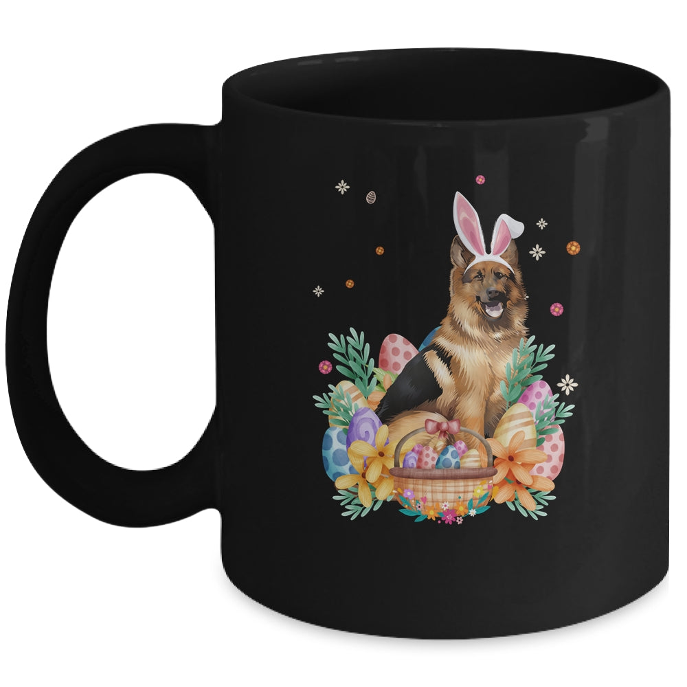 Happy Easter Cute Bunny German Shepherd Wearing Bunny Ears Mug | siriusteestore