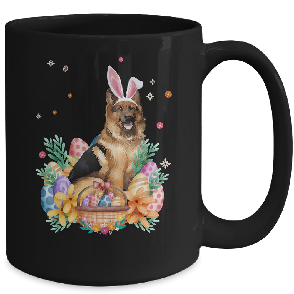 Happy Easter Cute Bunny German Shepherd Wearing Bunny Ears Mug | siriusteestore