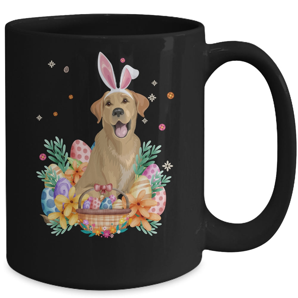 Happy Easter Cute Bunny Labrador Wearing Bunny Ears Mug | siriusteestore
