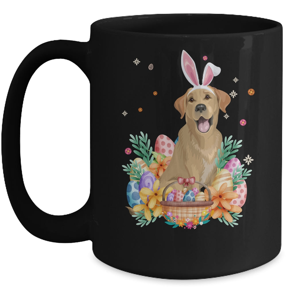 Happy Easter Cute Bunny Labrador Wearing Bunny Ears Mug | siriusteestore